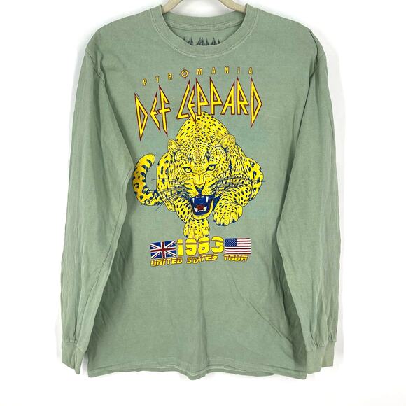Def Leppard Pyromania 1983 United States Tour Green Concert Tee Size S/M - Picture 5 of 5